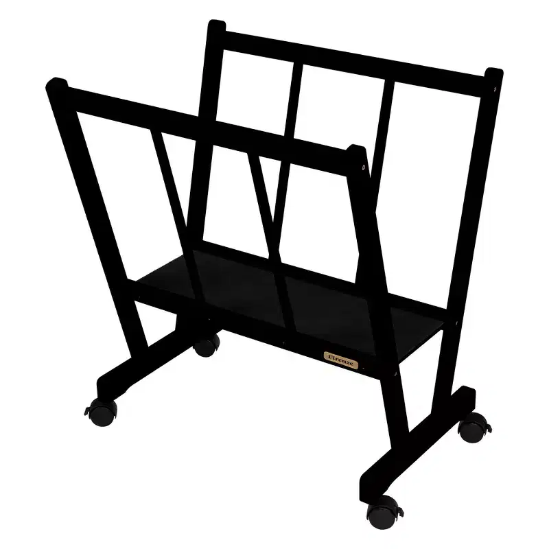 Creative Mark Firenze Wood Large Print Rack with Castors - Perfect for Display of Canvas, Art, Prints, Panels, Posters, Art Gallery Shows, Storage