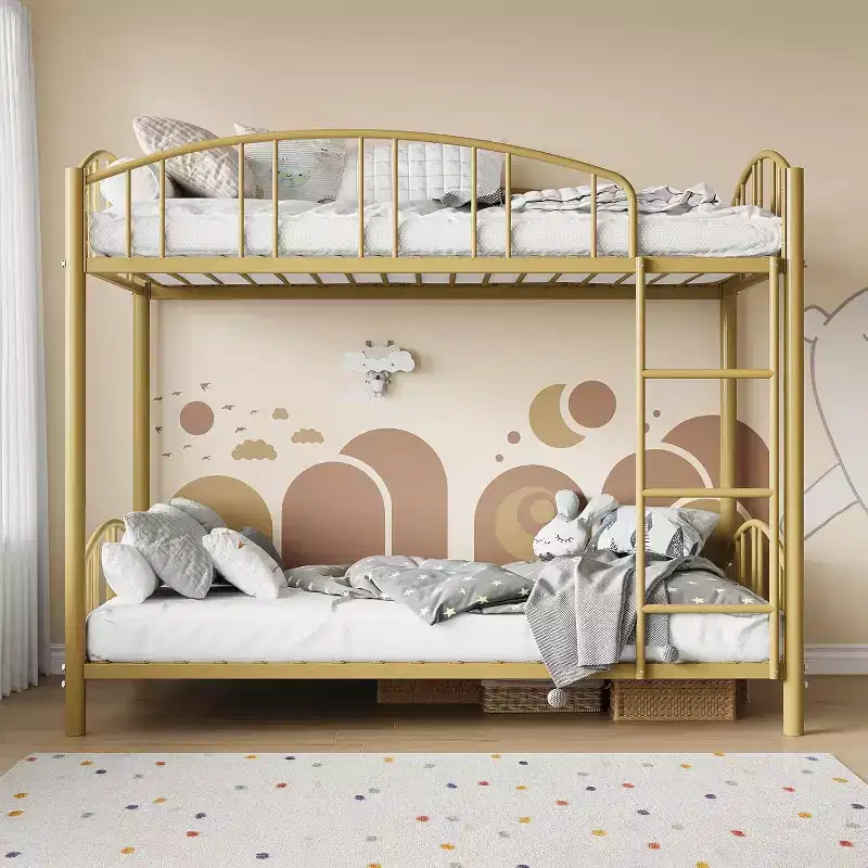 Twin Bunk Bed with Stairs, Metal Bunk Bed Frame with Guardrail for Kids and Teens, Space-Saving for Bedrooms and Dorms