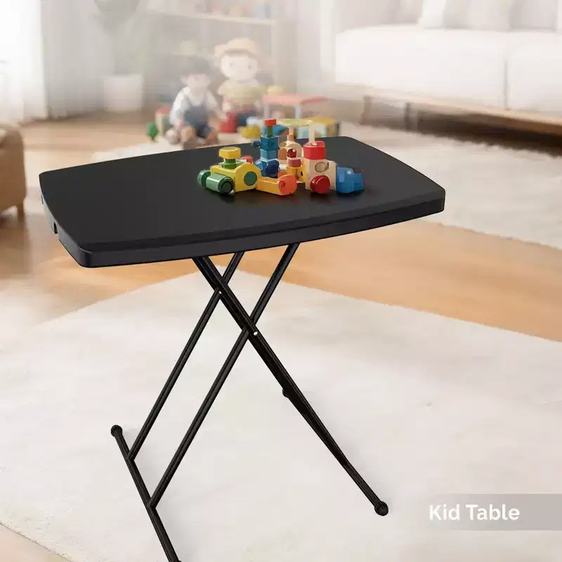 Plastic Folding Patio Table with Adjustable Height 30''x20''