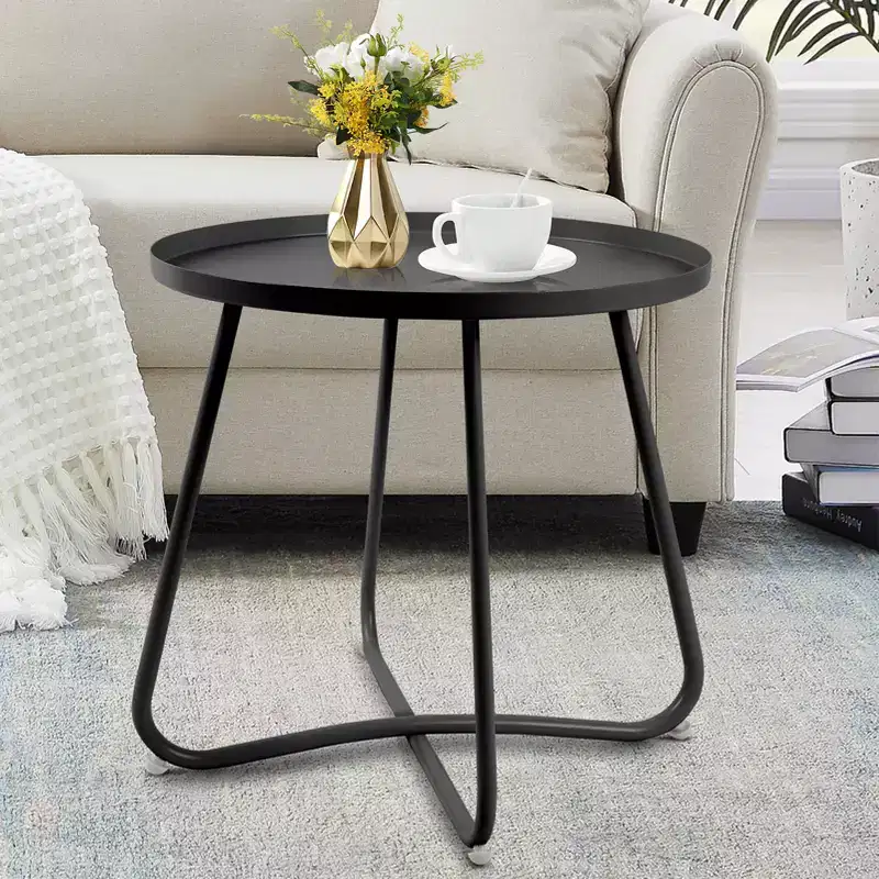 Round Metal Outdoor Side Table