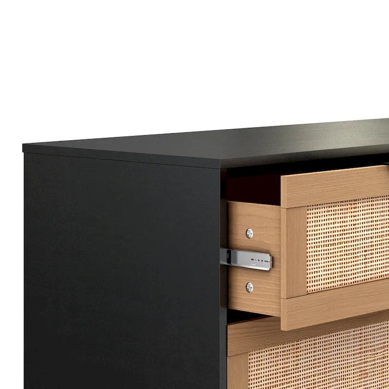 6 drawers Rattan dresser Rattan Drawer, Bedroom,Living Room