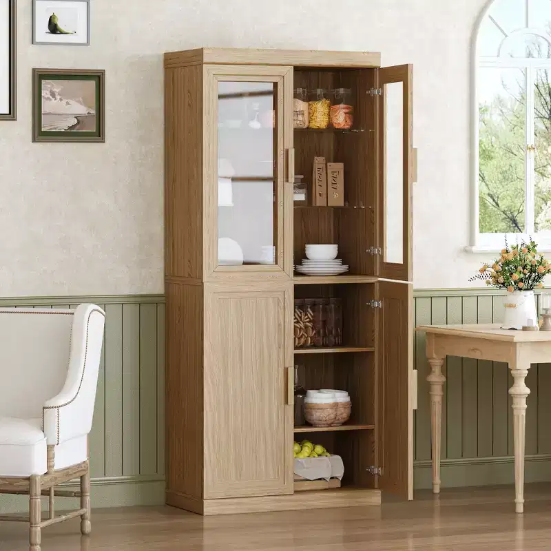 Freestanding Wooden Storage Cabinet for Home, Office & Small Spaces, Brown