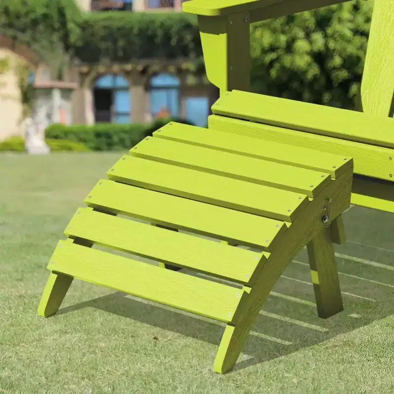 Hyleory HDPE Foldable Outdoor Folding Ottoman Patio Footrest for Adirondack Chairs