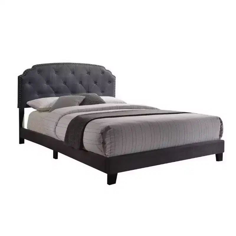 Royal Hampton Queen Bed, Gray Fabric