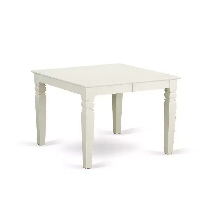 HomeStock 7-Piece Linen White Finish Solid Wood Top Dining Table with 6 Chairs
