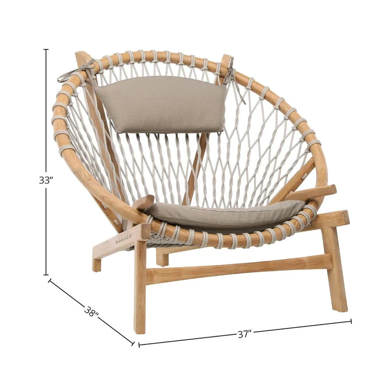 Bastion Natural Wood Occasional Chair, Natural/ Gray