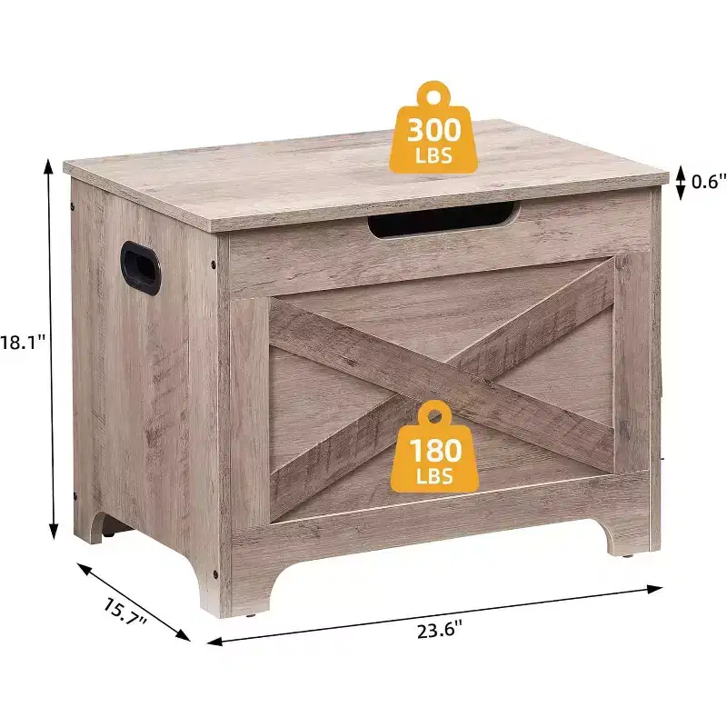 Storage Chest, Lift Top Storage Trunk with Safety Hinge, Barn Style Organizer, Wooden Entryway Bench, Large Storage Chest for Entryway,Bedroom
