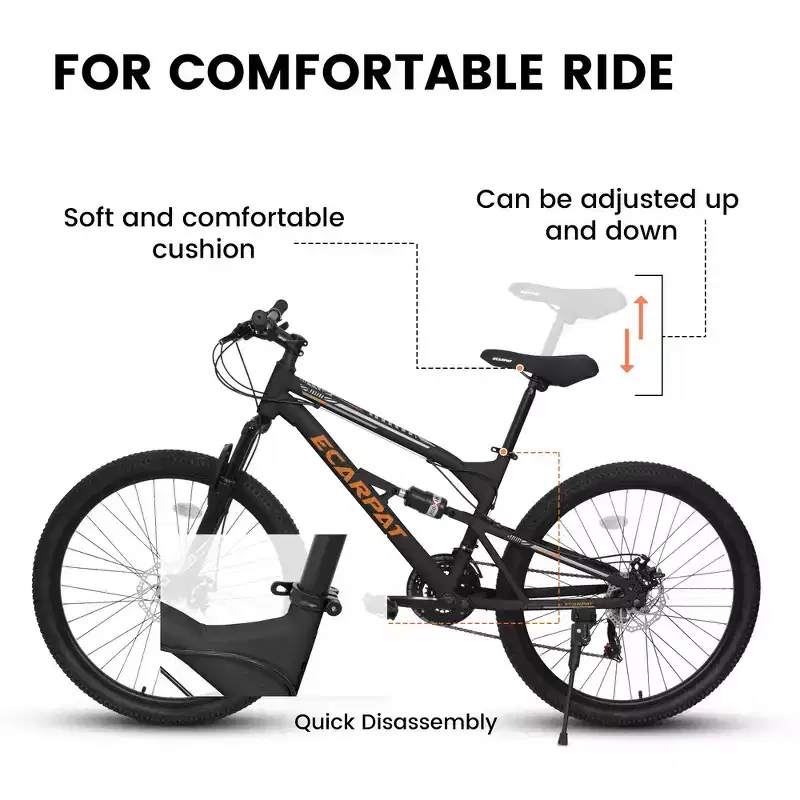 Whisen 26 Inch Steel Frame Shock Fork Plus Shock Absorber 21-speed Unisex Mountain Bike