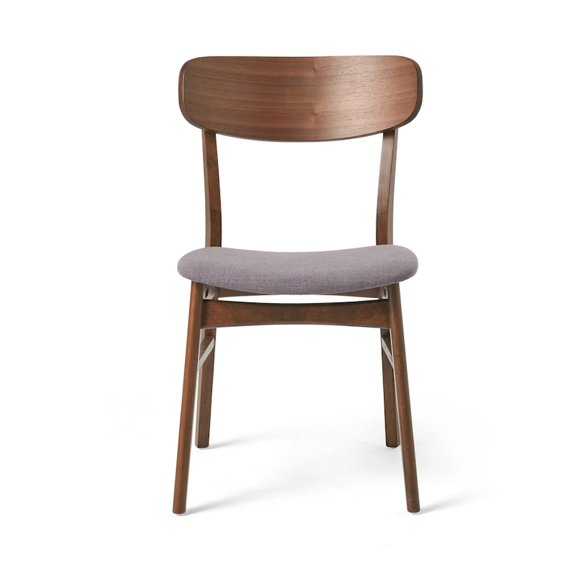 Fabric-upholstered Wood Dining Chairs (Set of 2) by Christopher Knight