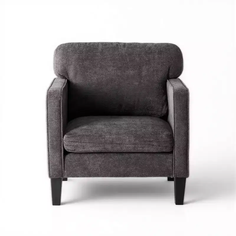 Modern Reading Chair with Armrest and Backrest, Comfy Chair with Wooden Frame for Living Room, Waiting Room, Reception Room