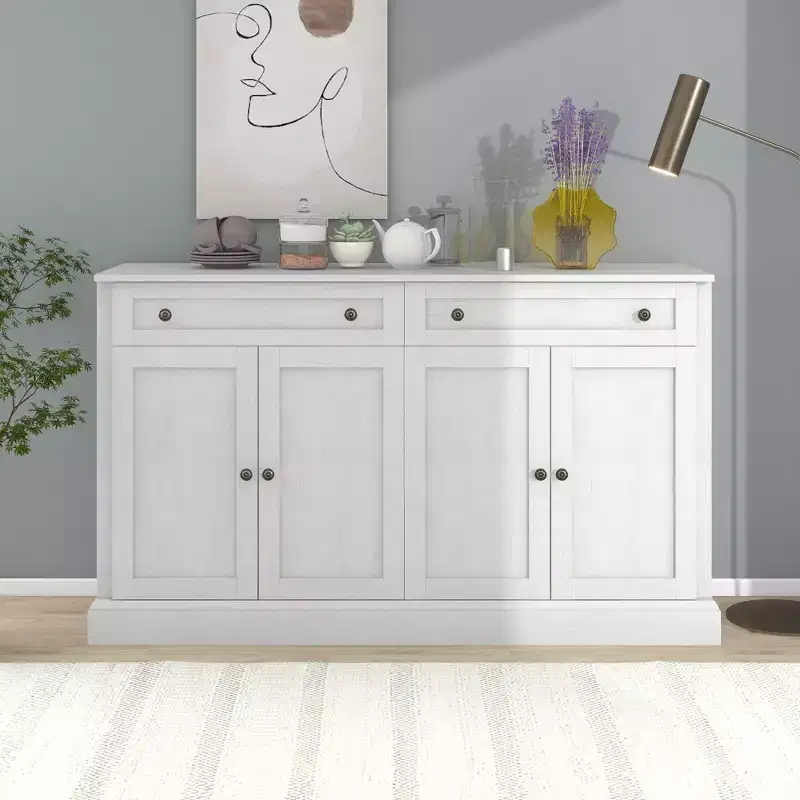 Philip 58 Sideboard Buffet Cabinet with Drawers and Adjustable Shelves