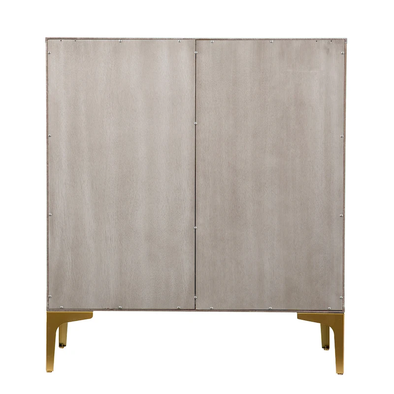 SEI Furniture Laurelvale Grey Wood Cabinet w/ Goldtone Legs/Pulls