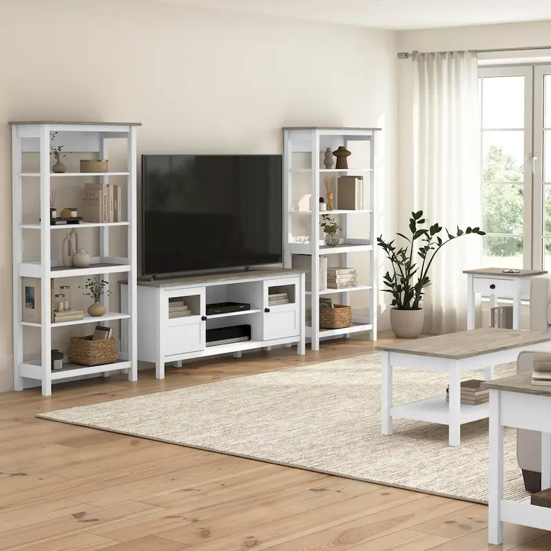 Bush Furniture Mayfield Farmhouse Living Room End Table.