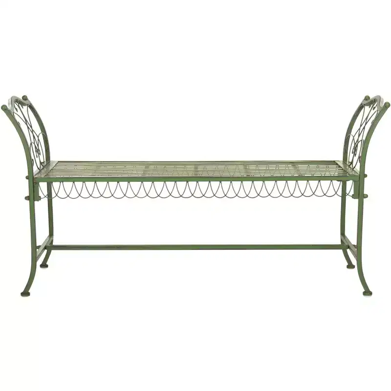 Arona Bench - Outdoor - PAT5015 - Antique Green - Safavieh