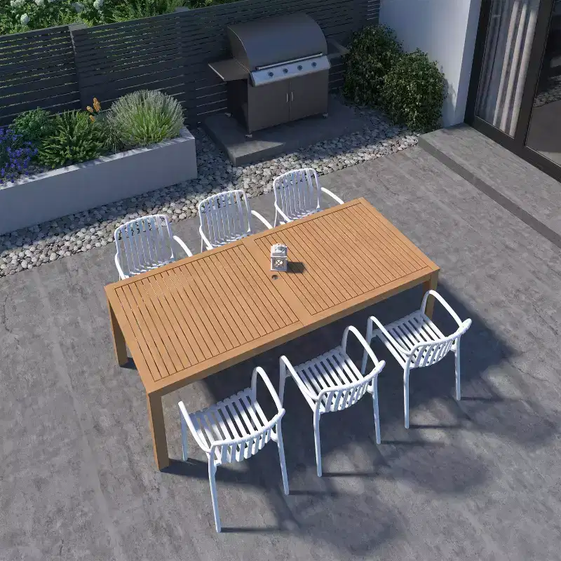 Amazonia Beijo 7pc Rectangular Outdoor Patio Dining Set White