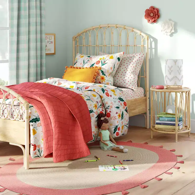 Rattan Bedside Kids' Table Natural - Pillowfort™