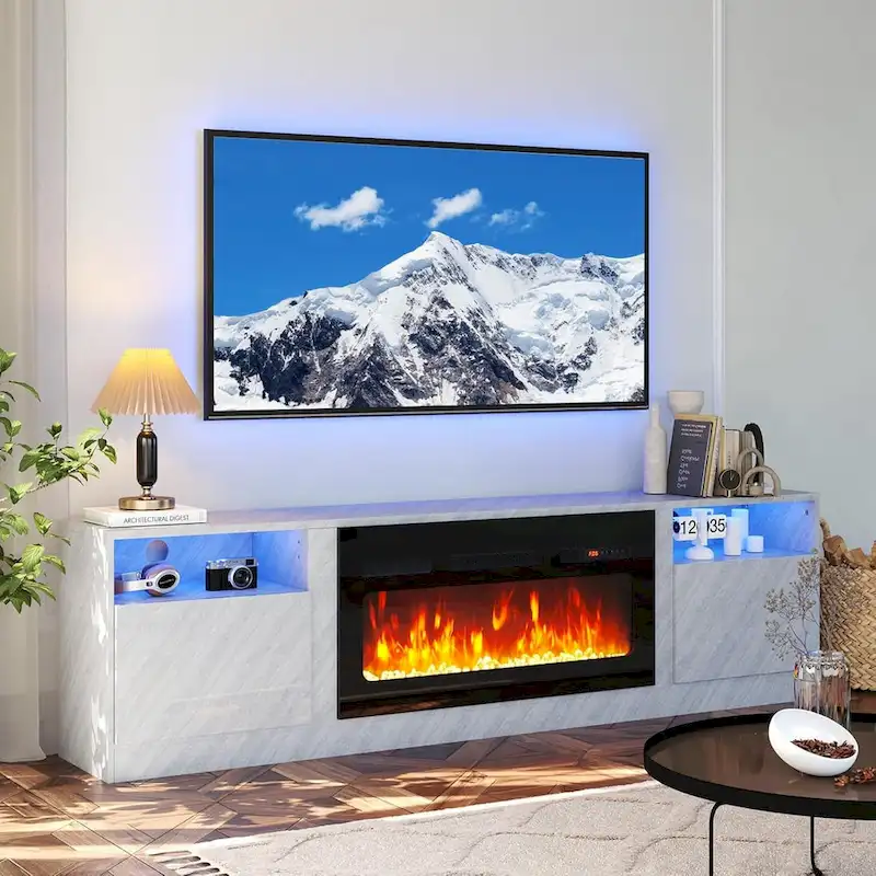79 Fireplace TV Stand with 36 Electric Fireplace