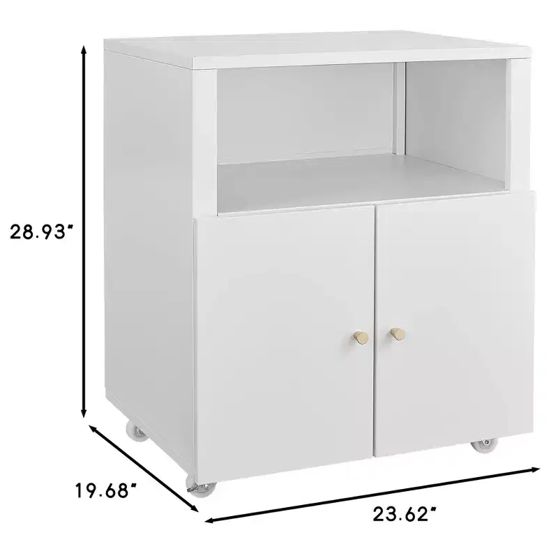 Mobile Metal File Cabinet with Doors and Lock, Adjustable Shelf, Under Desk Storage Organizer, for Home, Office