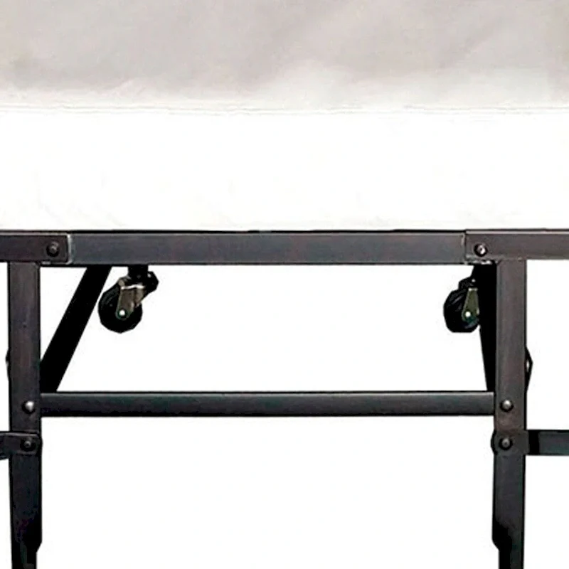 Metal Rollaway Folding Bed with 48 Inch Mattress and Casters, Black