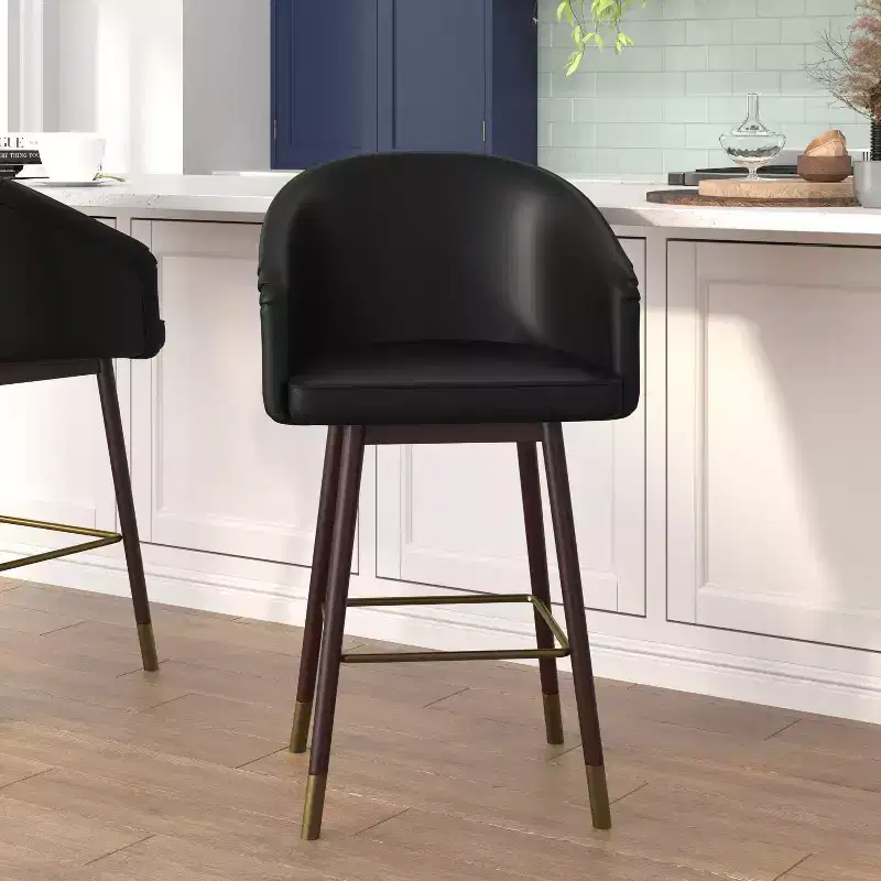 Upholstered Counter Height Dining Stool with Wood Frame (2 Stools)