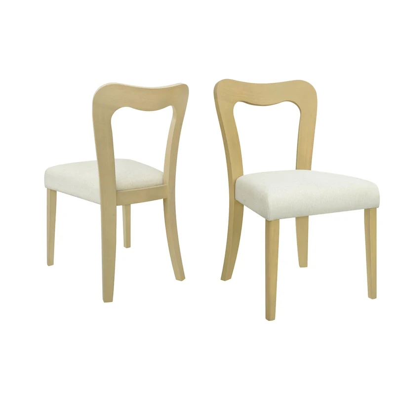 '- Ethan Modern Upholstered Dining Chair Set of 2 with Open-Back Design