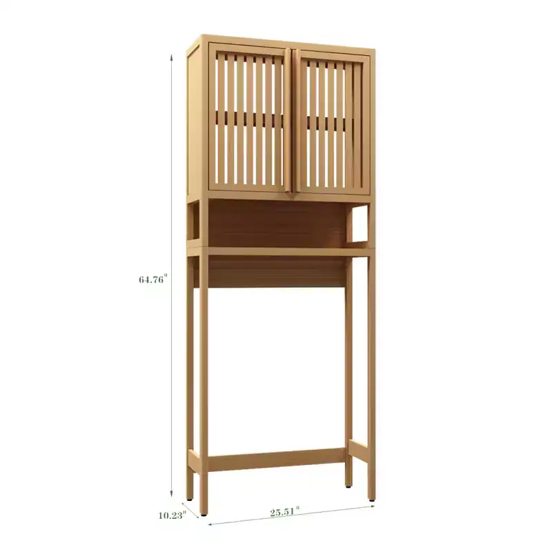 Over The Toilet Storage Cabinet, Freestanding Space Saver Toilet Rack With Open Shelf, Bathroom Cabinet Organizer For Laundry Room Bathroom
