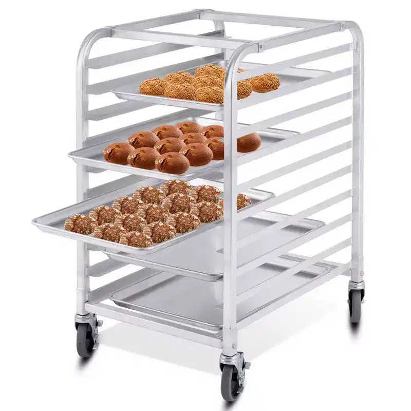 Costway 10 Sheet Aluminum Bakery Rack Silver Commercial Cookie Bun Pan Kitchen W/Wheel