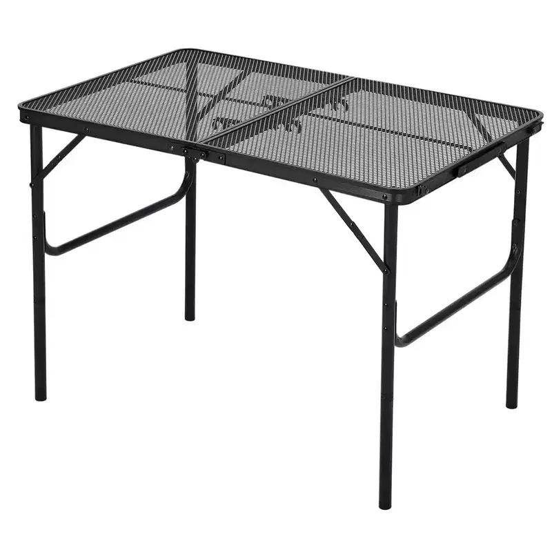 Aluminum Frame Iron Mesh Folding Table, Folding Table, Camping Table, Folding Desk, Outdoor Folding Table