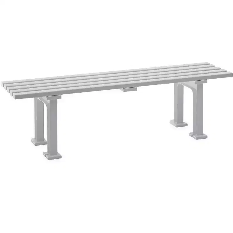 Plow & Hearth Commercial-Grade Weatherproof Backless Garden Bench - White
