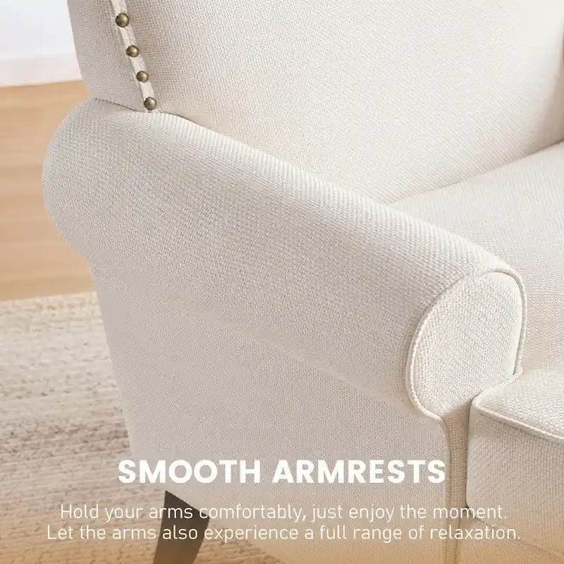 Huimo Modern Nailhead Accent Chair Arm Chairs Set of 2