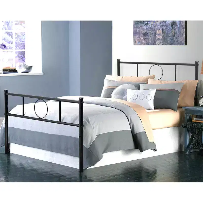 FurnitureR Twin Size Metal Bed Frame with Headboard and Footboard  Under Foundation Storage, No Box Spring Needed, Black