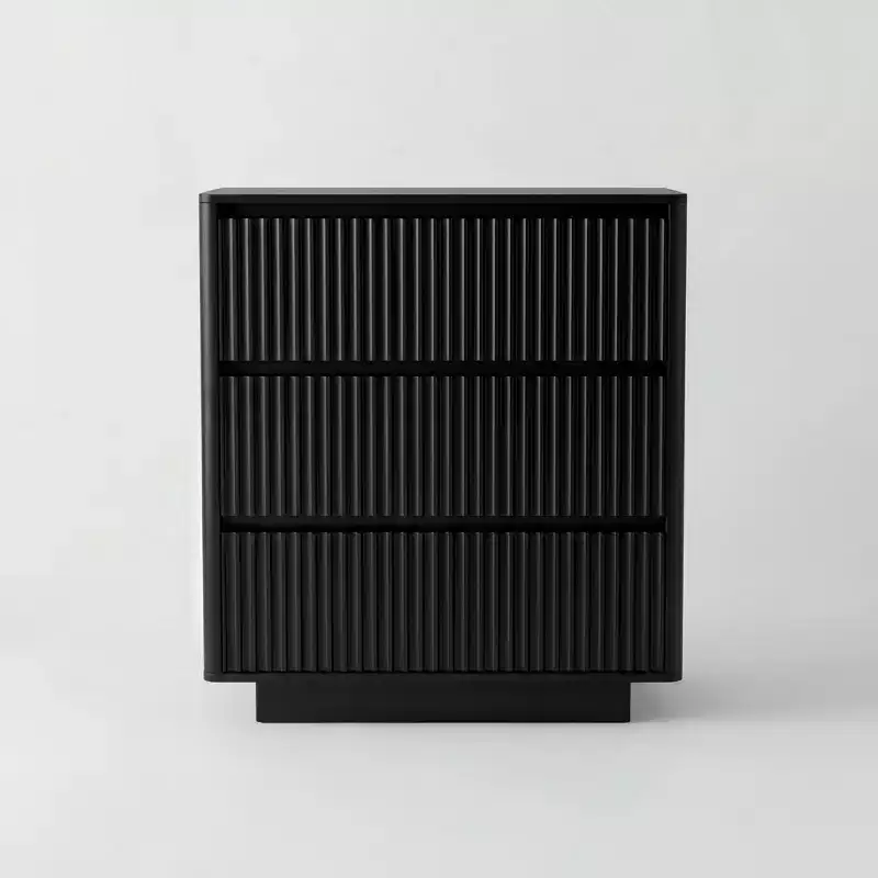 6-Drawer Modern Fluted Dresser, Large Double Wooden Chest for Bedroom and Hallway