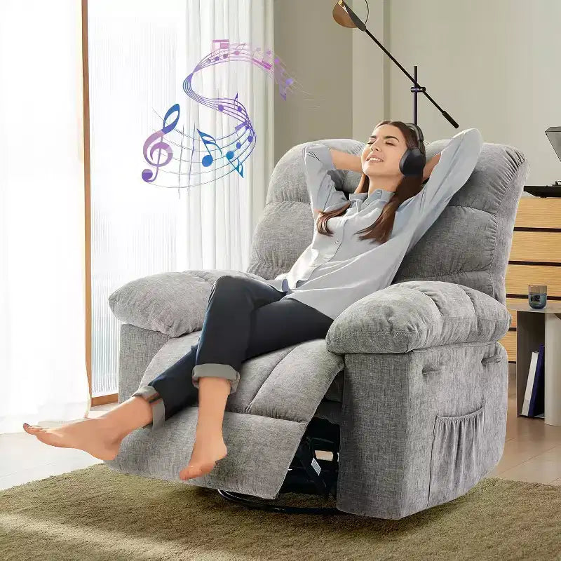 COZONY Adult Swivel Rocker Recliner Chair, Overstuffed Chenille Glider, Manual Tilt, Footrest, 360 Swivel, Living Room/Nursery