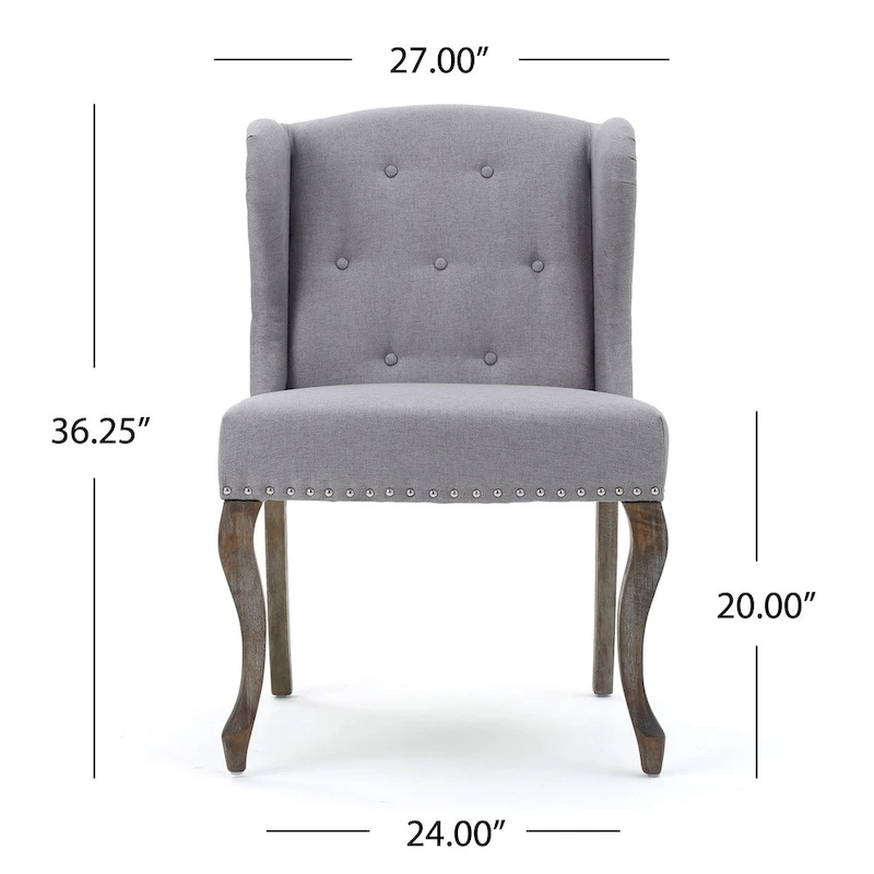 Niclas Wing Back Studded Fabric Accent Chairs (Set of 2) by Christopher Knight Home
