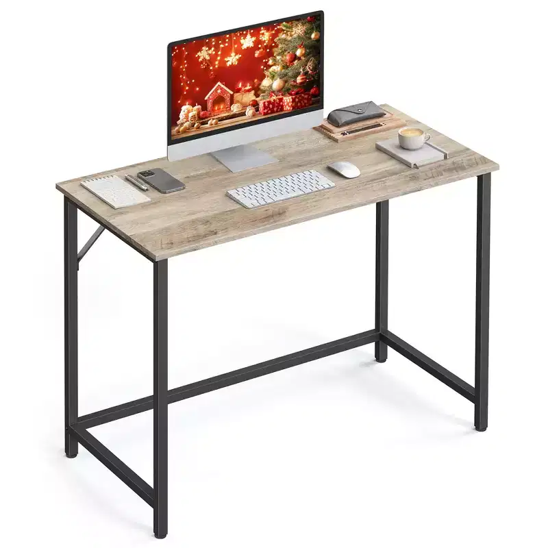 VASAGLE 39-Inch Computer Writing Desk, Home Office Small Study Workstation, Industrial Style PC Laptop Table, Steel Frame