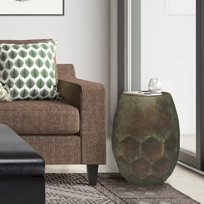 WYNDENHALL Cristy Industrial 16 inch Wide Metal Accent Side Table, Fully Assembled - 16 W x 16 D x 19.5 H