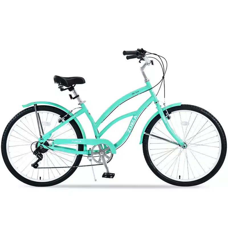 Okak 26IN Womens Bike with 7 Speed, Beach Cruiser Bike with Double V Brake and Cushion Saddle, Adult Bike for Commuting, Travel, Mountain