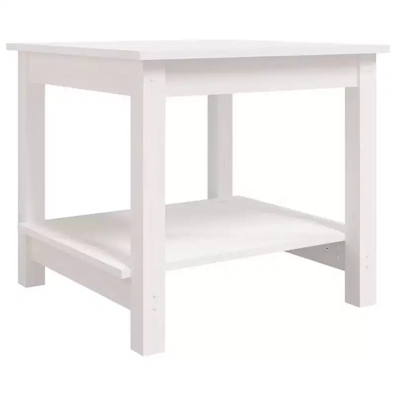 Coffee Table White Solid Pine Wood - 19.7 x 19.7 x 17.7