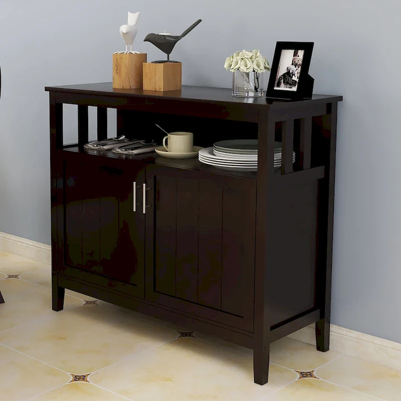 Kitchen Storage Sideboard And Buffet Server Cabinet Brown