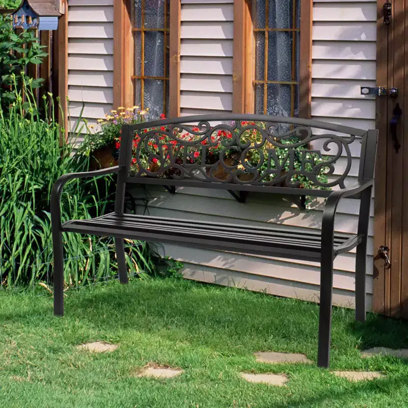 Karl Home | 47 in. Black Iron Outdoor Bench