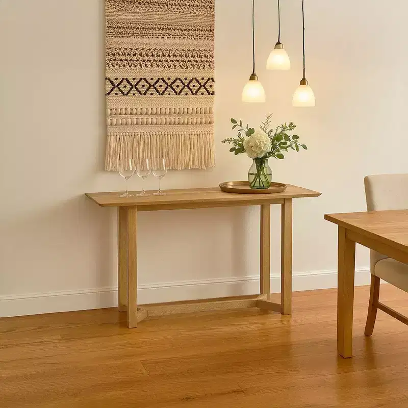 Royal Hampton Console Table | 48 Rectangular Top | Open Frame with Trestle Base | Mango Wood