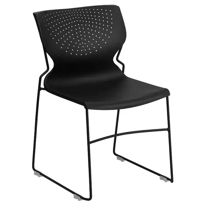 Stackable Armless Guest Chair, Single Seat – Black / Gray / Navy / Orange