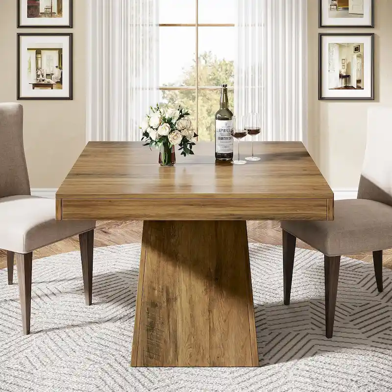 31.5 Inch Square Dining Table, Wood Kitchen Table Small Dinner Table Farmhouse Dining Room Table