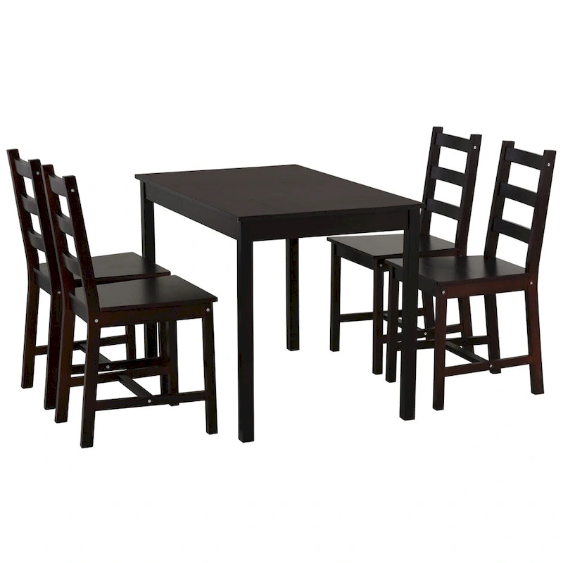 5 Piece Wood Dining Room Table Set with Kitchen Table and Chairs