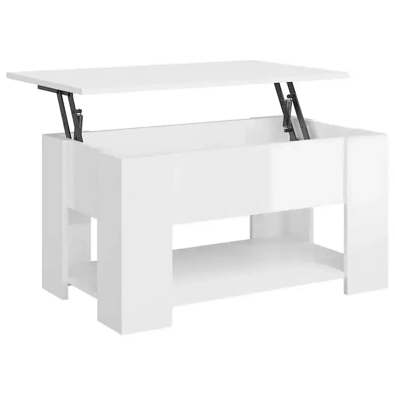 Coffee Table High gloss white Engineered wood Medium Convertible