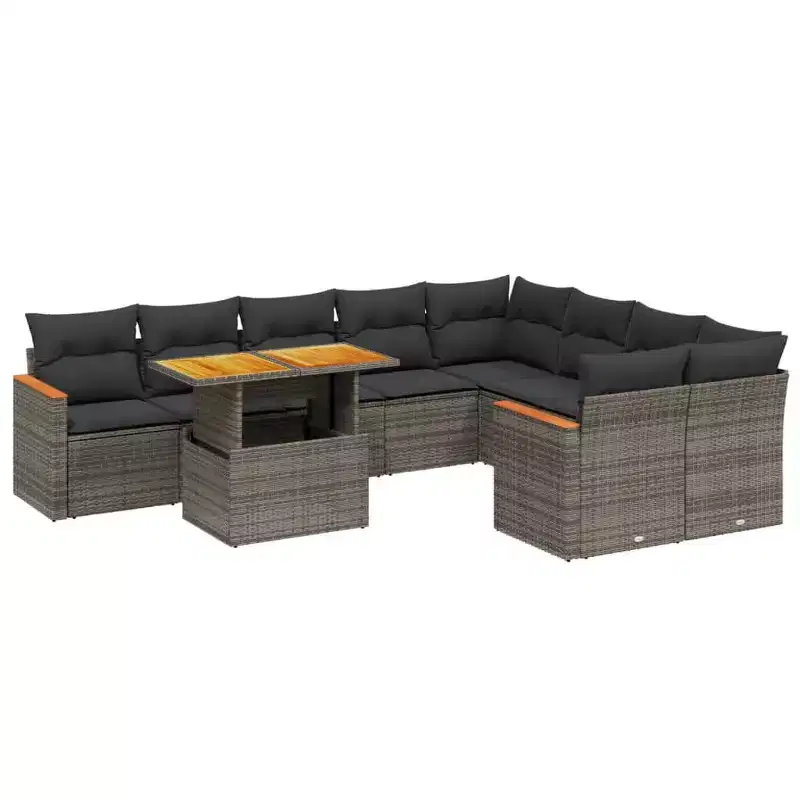 vidaXL Garden Sofa Set Grey