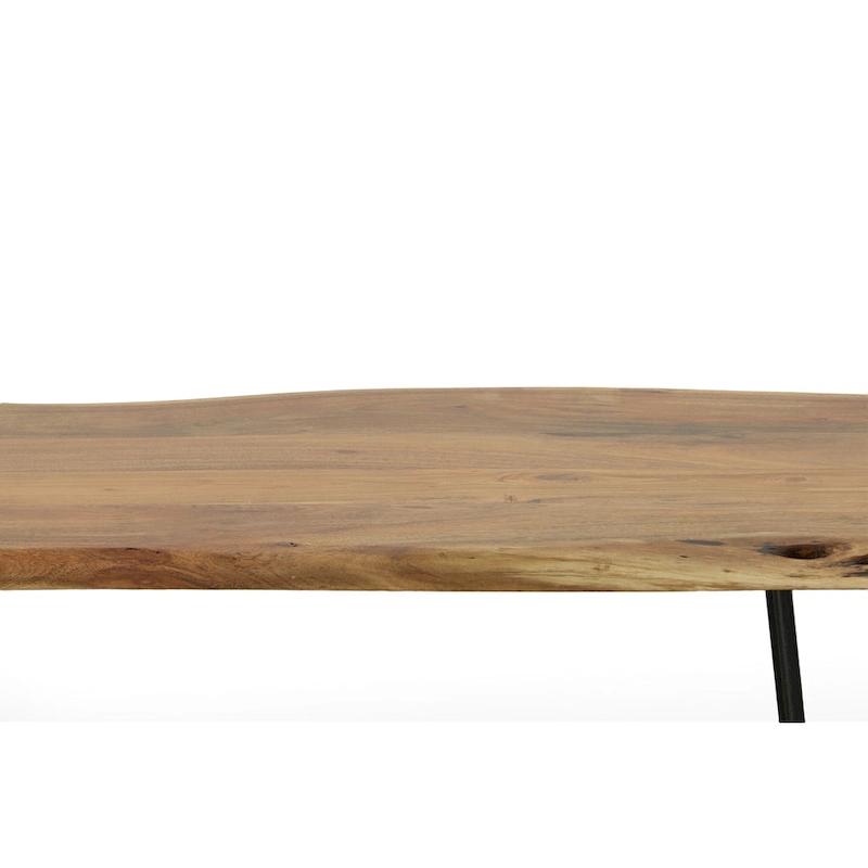 Carolina Living Seti Live Edge Coffee Table/Bench - Elm Top - Gold Base
