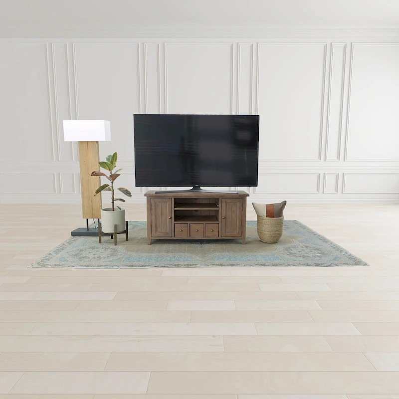 47 Wide Small Media Unit, Light Brown
