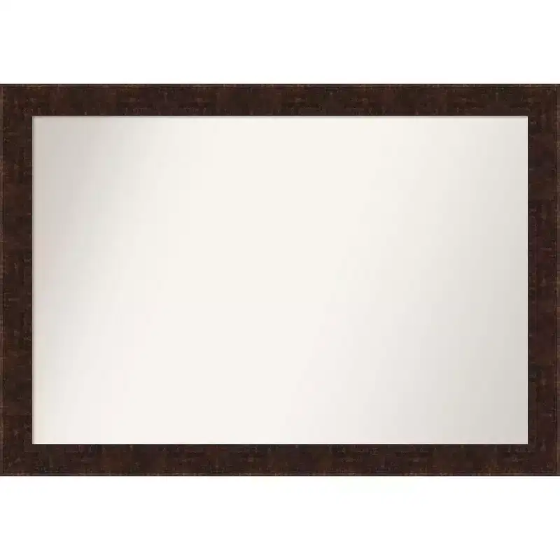 40 x 28 Non-Beveled William Mottled Bronze Narrow Wall Mirror - Amanti Art