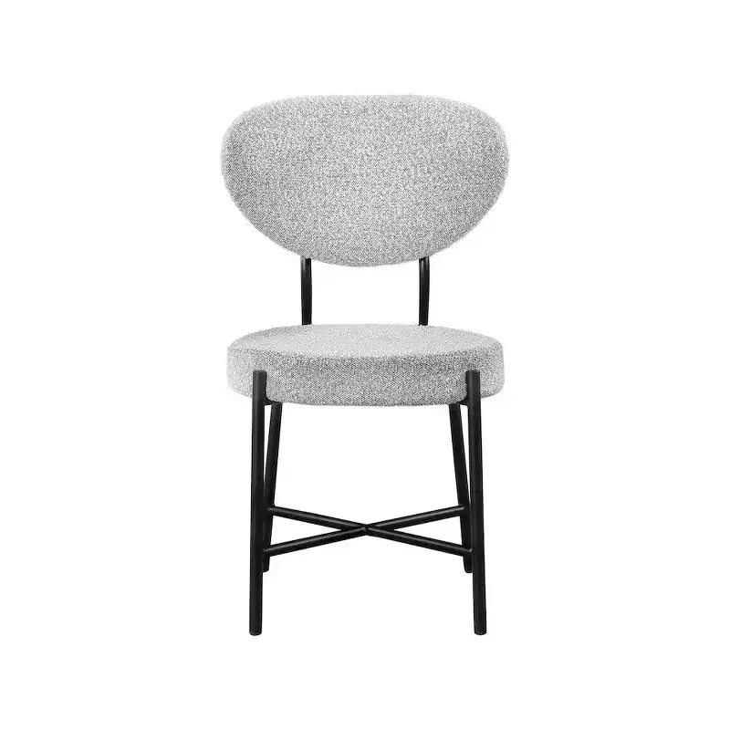 Meridian Furniture,Allure Grey Boucle Fabric Dining Chair, Set of 2